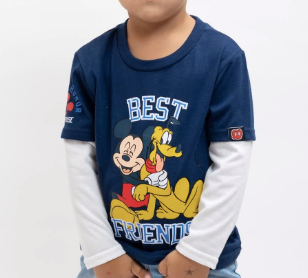 Polera Mickey y Pluto - Talla 1, 2, 3 y 3X