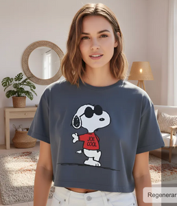 Polera Crop Top Over Size Snoopy - Tallas M, L y XL