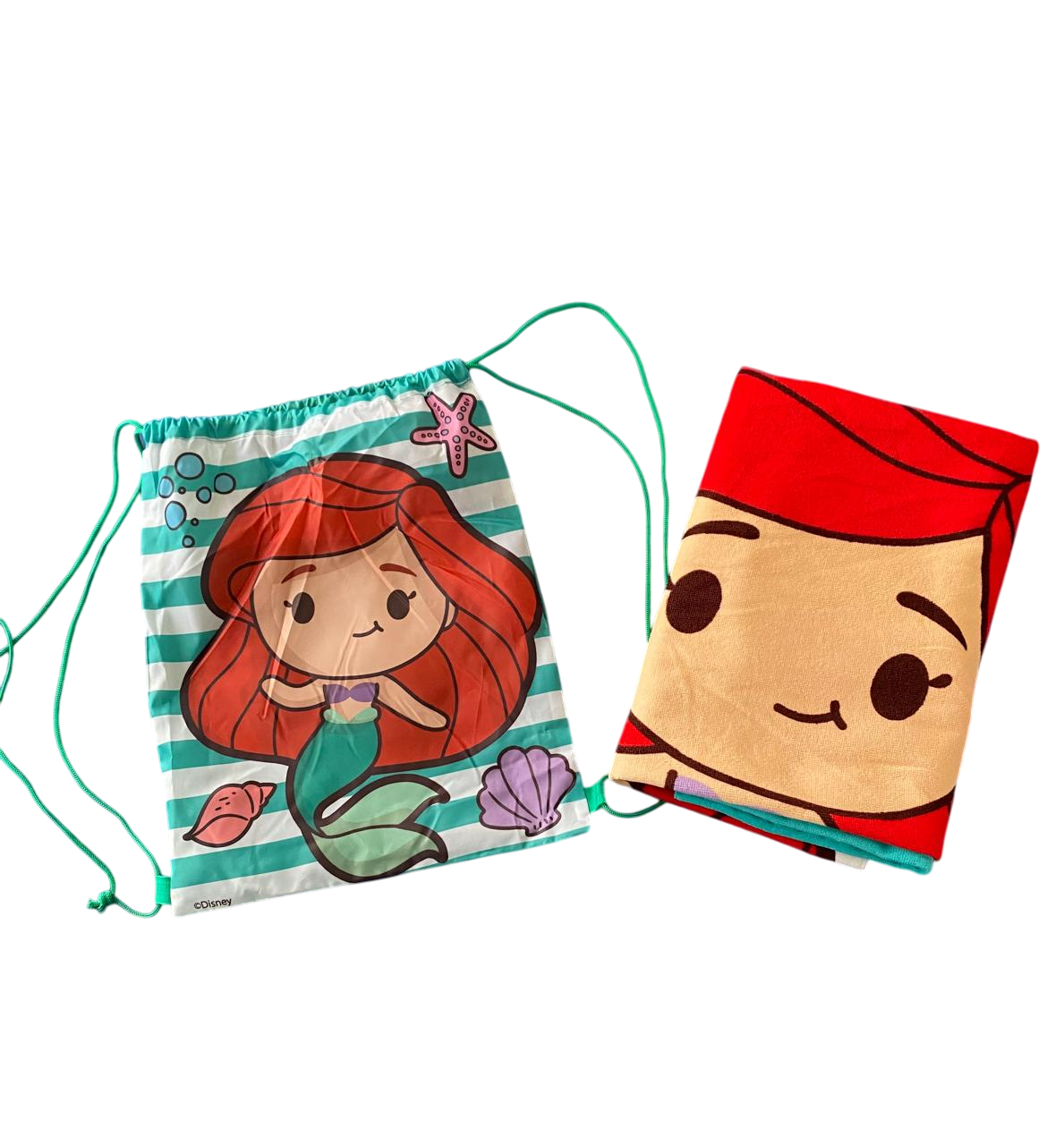 Toalla de playa con Morral diseño La Sirenita