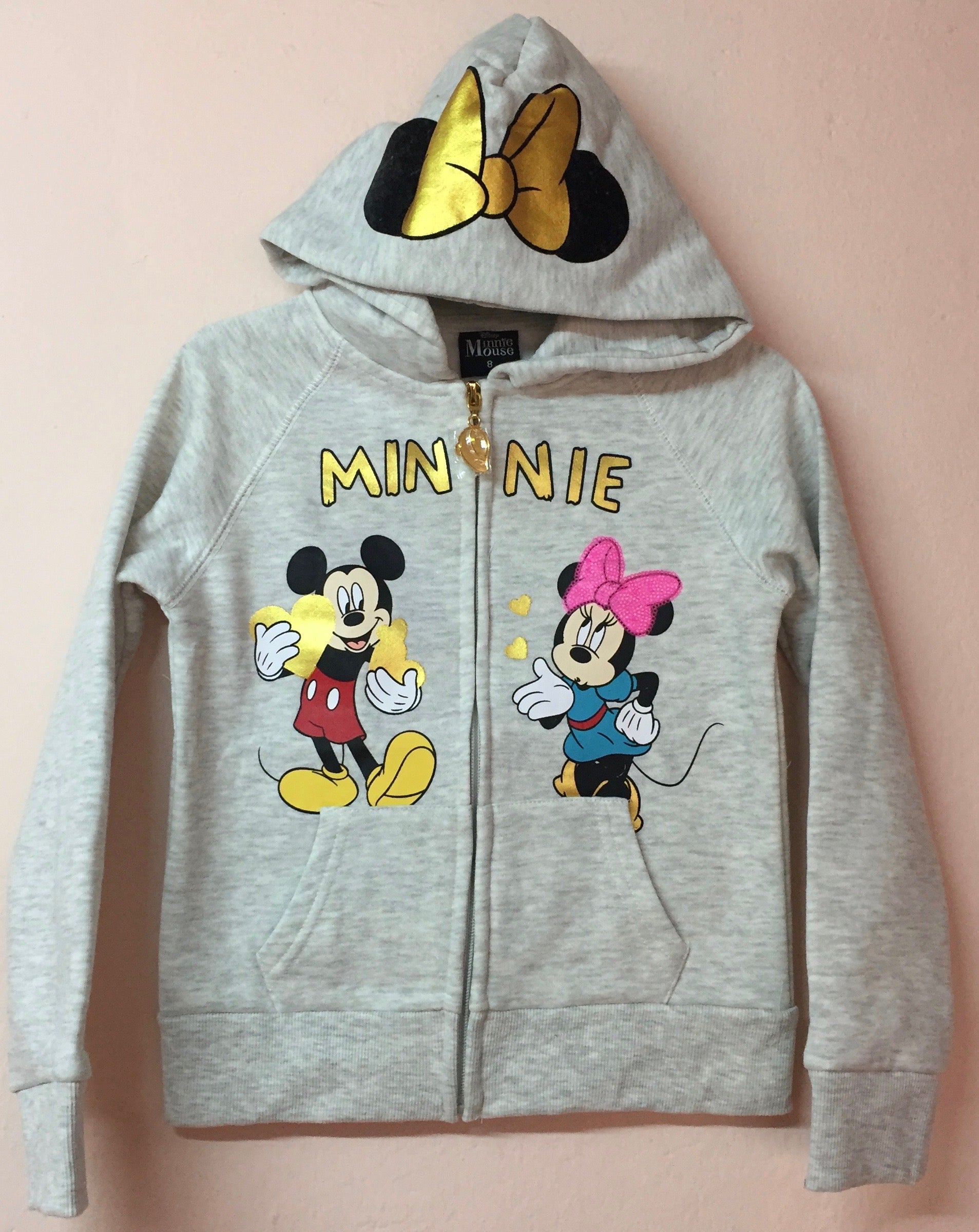 Poleron Hoddie Mickey y Minnie - talla 8